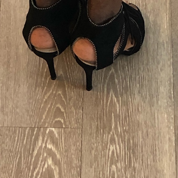 Nine West black lace up  suede Heels $76 Size 7:5 - Picture 9 of 9